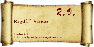 Rigó Vince névjegykártya