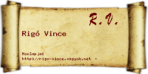 Rigó Vince névjegykártya